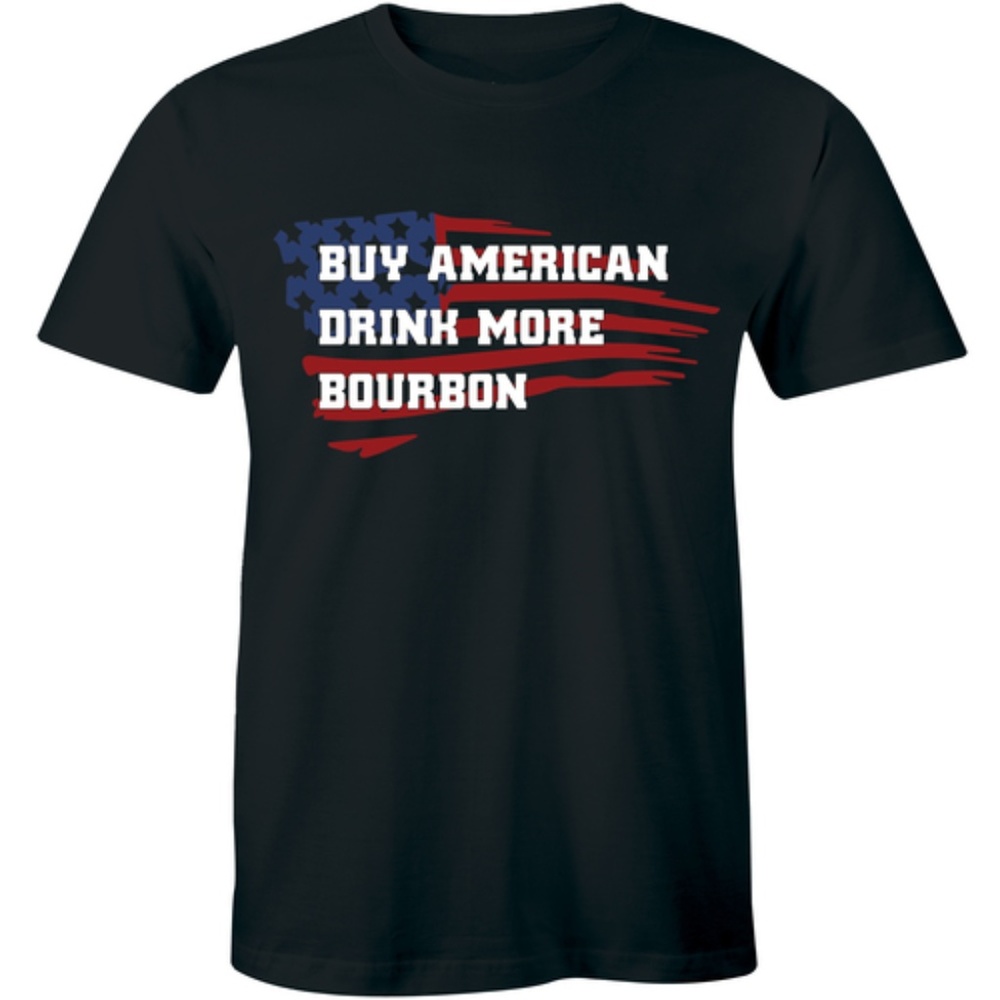 Buy American Drink Bourbon Patriotic USA T-shirt